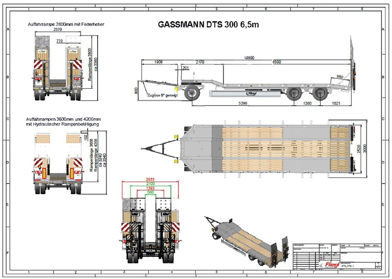 Remorque porte-engin surbaissée pour transport de équipements lourds neuf Fliegl DTS-S 300 DTS-S 300, verbreiterbar auf 3,05m: photos 9 Remorque porte-engin surbaissée pour transport de équipements lourds neuf Fliegl DTS-S 300 DTS-S 300, verbreiterbar auf 3,05m: photos 9