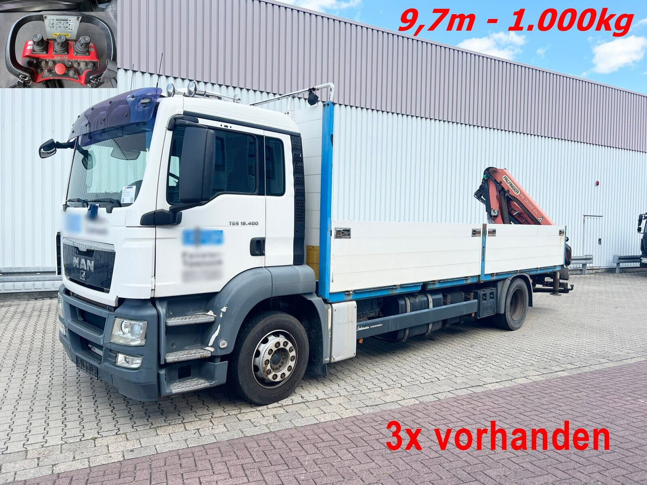MAN TGS 18.400 4X2 BL TGS 18.400 4X2 BL, Kran PK 12002-EH B Funk, 2x AHK - Camion grue: photos 1 MAN TGS 18.400 4X2 BL TGS 18.400 4X2 BL, Kran PK 12002-EH B Funk, 2x AHK - Camion grue: photos 1