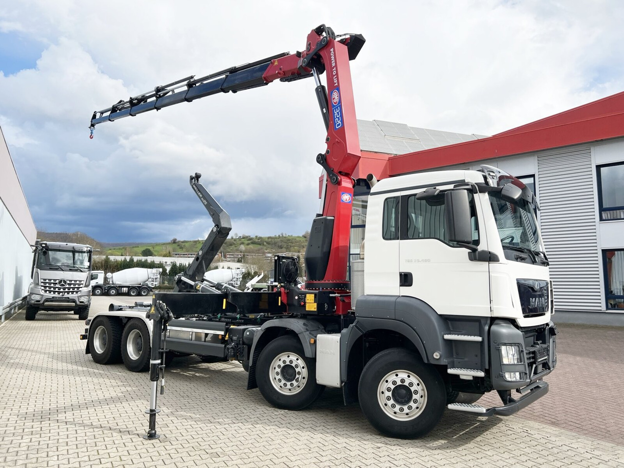 Camion ampliroll, Camion grue neuf MAN TGS 35.480 8X4 BL TGS 35.480 8X4 BL, Intarder, Kran HMF 3220-K6, 4-fach Abstützung, Funk: photos 9