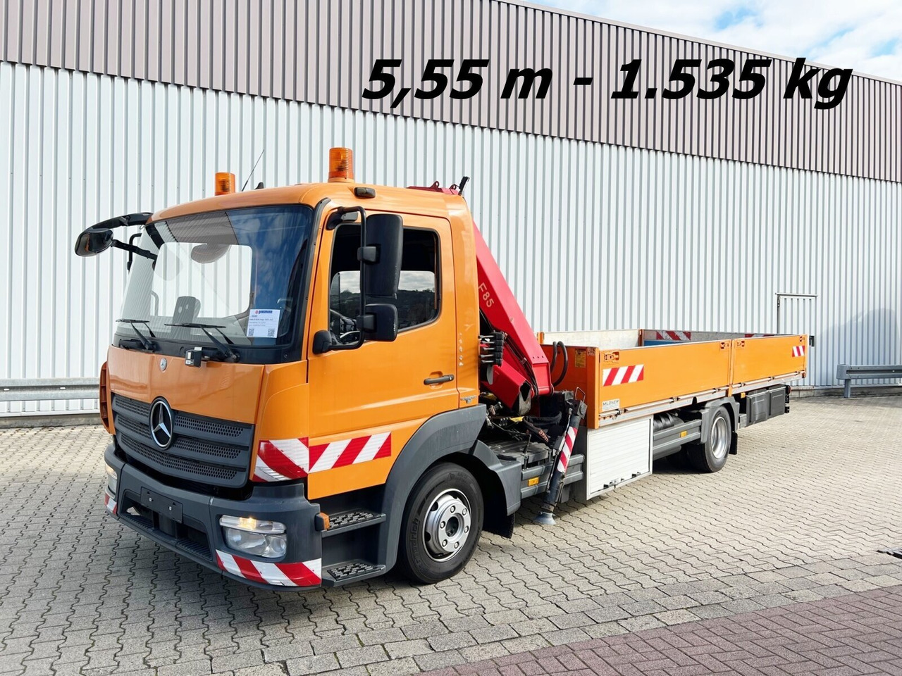 Mercedes-Benz Atego 1023 L 4x2 Atego 1023 L 4x2 mit Kran Fassi F85B.0.21 - Camion grue, Camion plateau: photos 1 Mercedes-Benz Atego 1023 L 4x2 Atego 1023 L 4x2 mit Kran Fassi F85B.0.21 - Camion grue, Camion plateau: photos 1