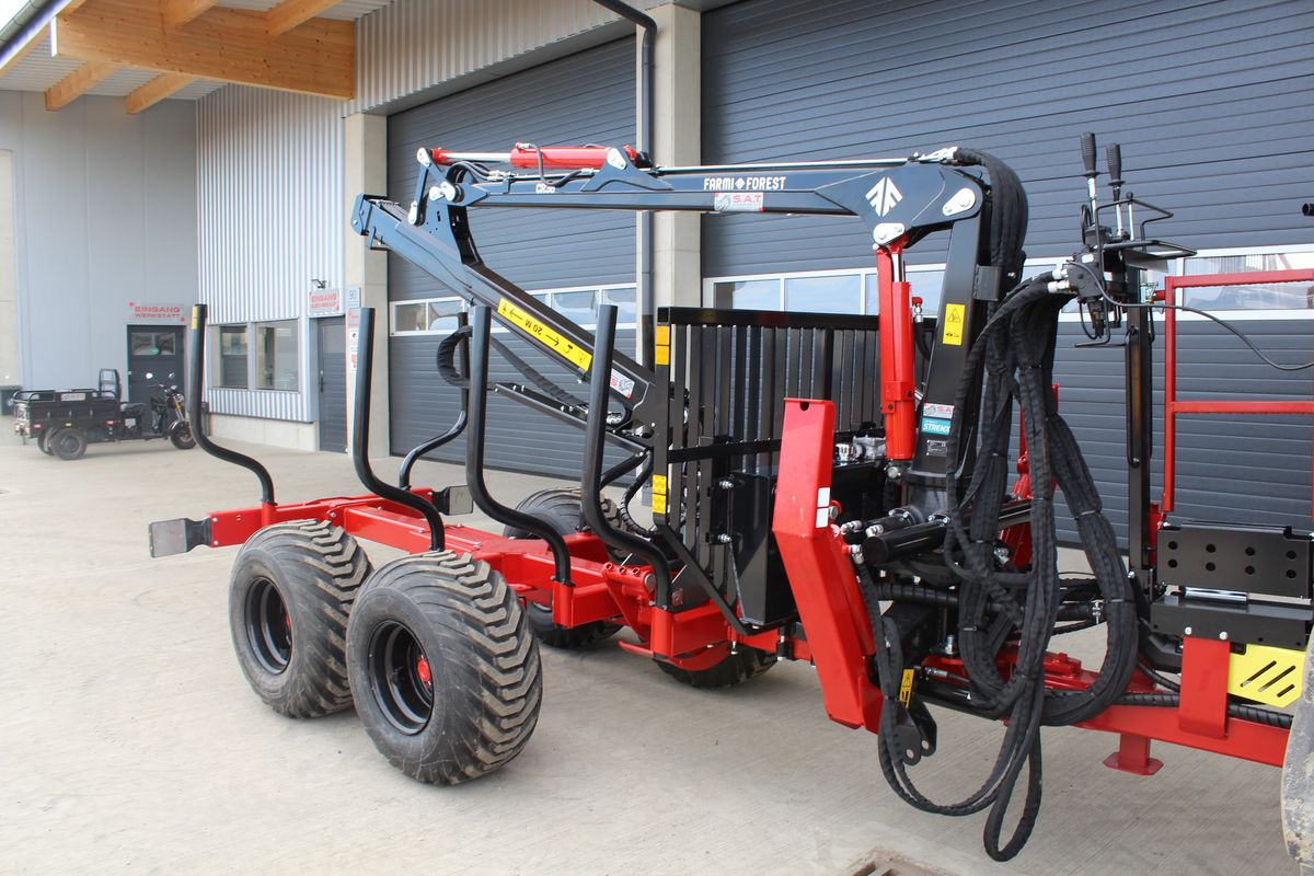 Remorque forestière neuf Farmi Rückewagen-9 to-6,30m Kran-NEU: photos 1