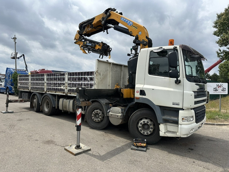 DAF CF 85.360 8x2 + KRAN (25m!) EFFER 305 6S + JIB 4S + ROTATOR - PLATORM 7m60 - LIFT + STEERING AXLE - EURO 5 - BE - Camion plateau, Camion grue: photos 1 DAF CF 85.360 8x2 + KRAN (25m!) EFFER 305 6S + JIB 4S + ROTATOR - PLATORM 7m60 - LIFT + STEERING AXLE - EURO 5 - BE - Camion plateau, Camion grue: photos 1