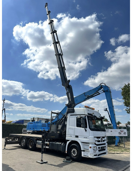 Camion plateau, Camion grue Mercedes-Benz ACTROS 2546 6x2 PRITSCHE + KRAN HIAB 422 EP-6 HIPRO - *415.000km* - PLATFORM 6m50 -  LIFT AXLE - MP 3 - EURO 5 - BELGIAN PAPERS: photos 6