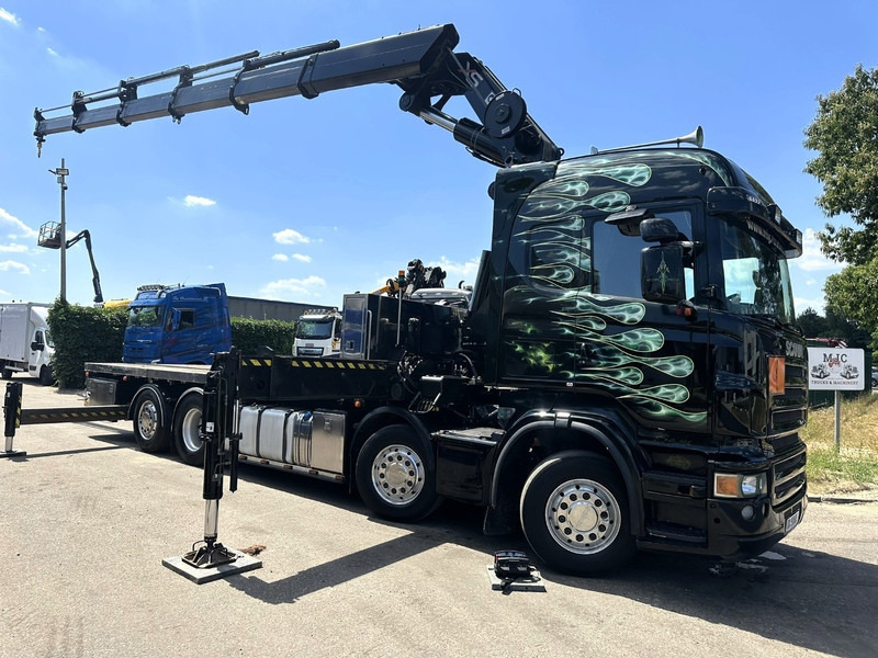 Scania R620 8x2 PRITSCHE + KRAN HIAB 800 EP-5 HIPRO - RETARDER - LIFT/STEERING AXLE - HIGHLINE SLEEPER - LEATHER - ALCOA - Camion plateau, Camion grue: photos 2 Scania R620 8x2 PRITSCHE + KRAN HIAB 800 EP-5 HIPRO - RETARDER - LIFT/STEERING AXLE - HIGHLINE SLEEPER - LEATHER - ALCOA - Camion plateau, Camion grue: photos 2