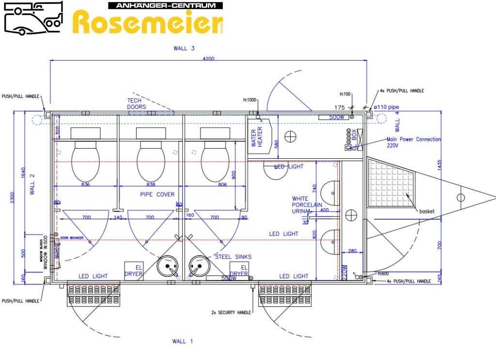 ROSEMEIER EW TA-NO 2 Damen, 1 Herren + 3 Urinal Toilettenanhänger - Conteneur comme habitat, Remorque: photos 1 ROSEMEIER EW TA-NO 2 Damen, 1 Herren + 3 Urinal Toilettenanhänger - Conteneur comme habitat, Remorque: photos 1