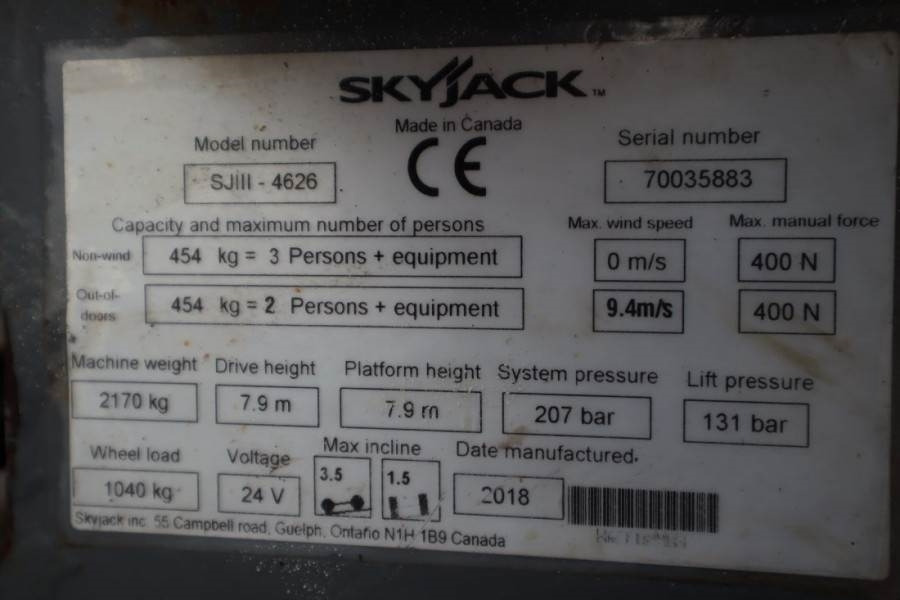 SkyJack SJ4626 ELECTRIC, 10M WORKING HEIGHT, 454KG CAPACIT  - Nacelle ciseaux: photos 3 SkyJack SJ4626 ELECTRIC, 10M WORKING HEIGHT, 454KG CAPACIT  - Nacelle ciseaux: photos 3
