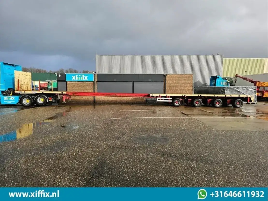 Semi-remorque plateau ES-GE 4-ass. Vlakke uitschuifbare Mega oplegger / 4x gestuurd / 14129: photos 10
