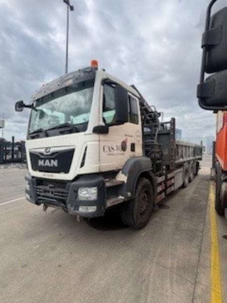 MAN TGS 35.460 BL - HIAB X-HIDUO 228 E-3 (DAMAGED) - Camion benne, Camion grue: photos 1 MAN TGS 35.460 BL - HIAB X-HIDUO 228 E-3 (DAMAGED) - Camion benne, Camion grue: photos 1