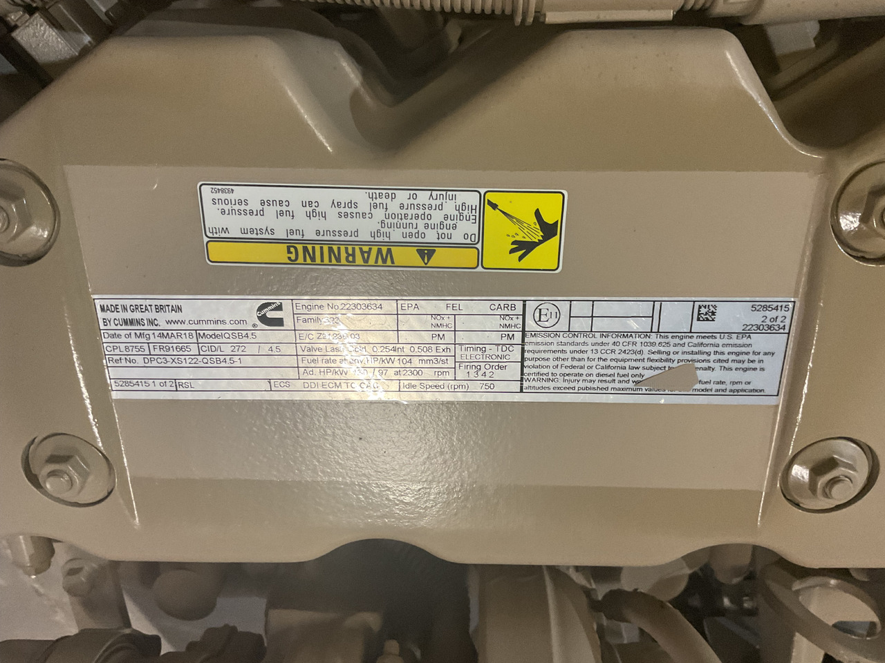 Cummins QSB 4.5 - Moteur: photos 3 Cummins QSB 4.5 - Moteur: photos 3