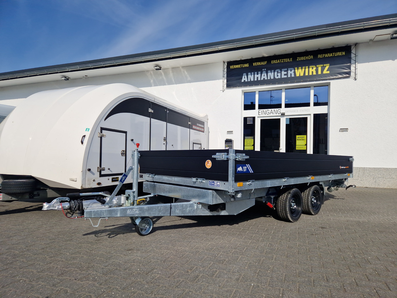 Saris Kipper K3 406 204 3500 2 HD E 406x204x35cm black Alu Auffahrrampen Stützen LED 3500kg - Remorque benne: photos 1 Saris Kipper K3 406 204 3500 2 HD E 406x204x35cm black Alu Auffahrrampen Stützen LED 3500kg - Remorque benne: photos 1