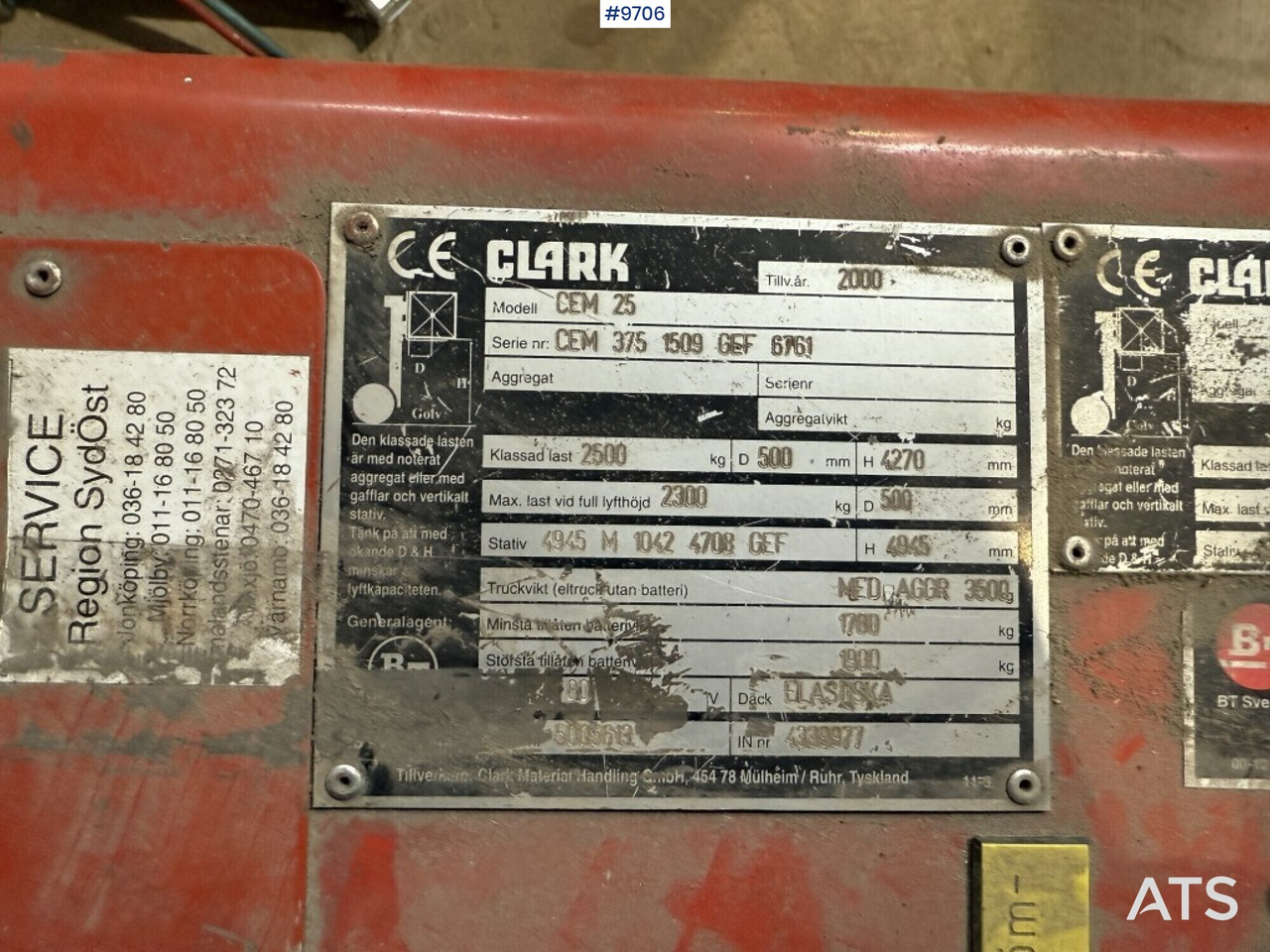 Forklift Clark CEM 25 — crédit-bail Forklift Clark CEM 25: photos 19