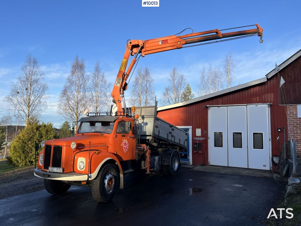 SCANIA L86 S46 Crane truck/tipper truck with attachments - Camion benne, Camion grue: photos 1 SCANIA L86 S46 Crane truck/tipper truck with attachments - Camion benne, Camion grue: photos 1