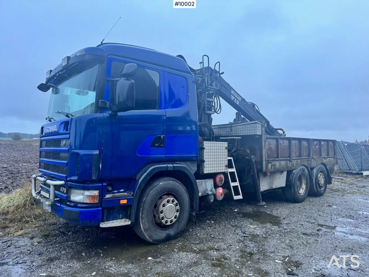 Scania R124 6x2 Flatbed truck with timber crane - Camion plateau, Camion grue: photos 1 Scania R124 6x2 Flatbed truck with timber crane - Camion plateau, Camion grue: photos 1