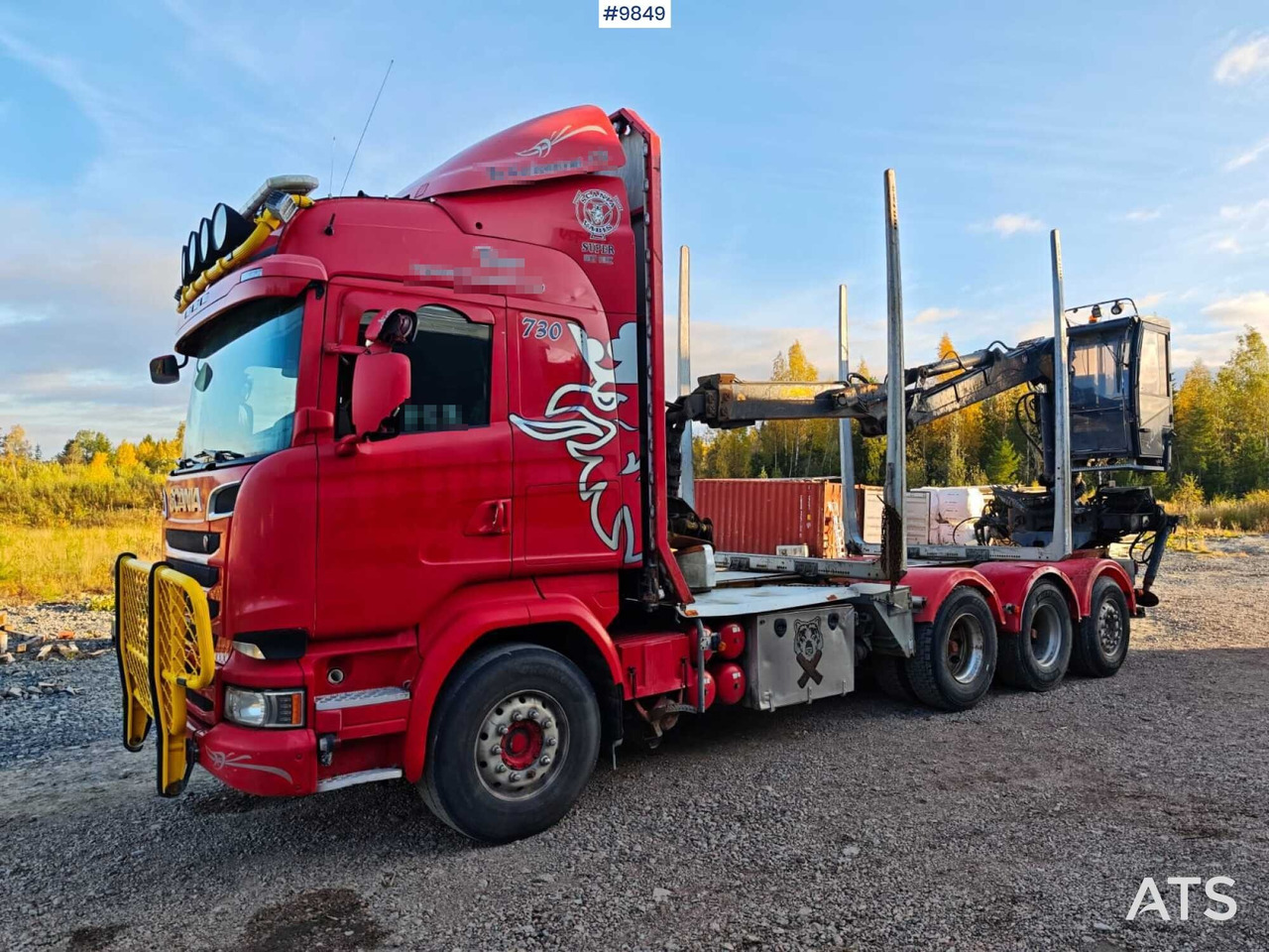 Scania R730 Tridem Timber Truck with Loglift F125S Crane (VIDEO) - Camion grumier, Camion grue: photos 1 Scania R730 Tridem Timber Truck with Loglift F125S Crane (VIDEO) - Camion grumier, Camion grue: photos 1