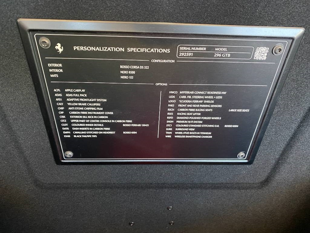 Voiture Ferrari 296 GTB Origine Françaises TVA Récupérable neuve: photos 20 Voiture Ferrari 296 GTB Origine Françaises TVA Récupérable neuve: photos 20