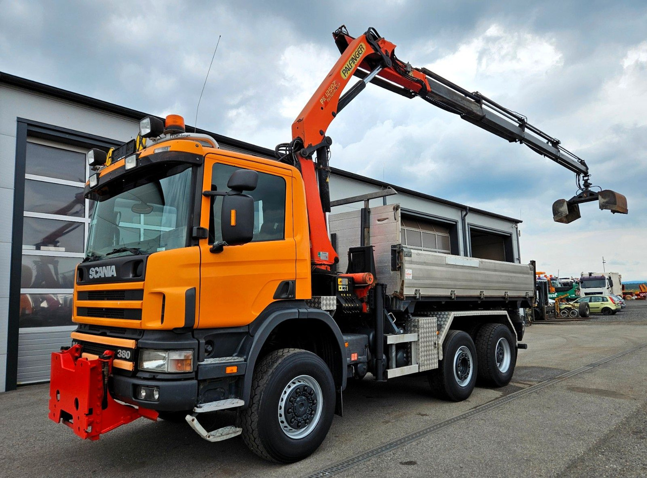 Scania P114 380 6x4-4 Palfinger PK12502 Kran Funk - Camion benne, Camion grue: photos 1 Scania P114 380 6x4-4 Palfinger PK12502 Kran Funk - Camion benne, Camion grue: photos 1