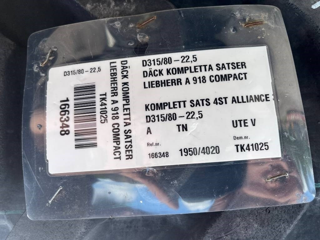 Alliance 315/80-22,5 till Liebherr A 918 - Pneu pour Engins de chantier: photos 2 Alliance 315/80-22,5 till Liebherr A 918 - Pneu pour Engins de chantier: photos 2