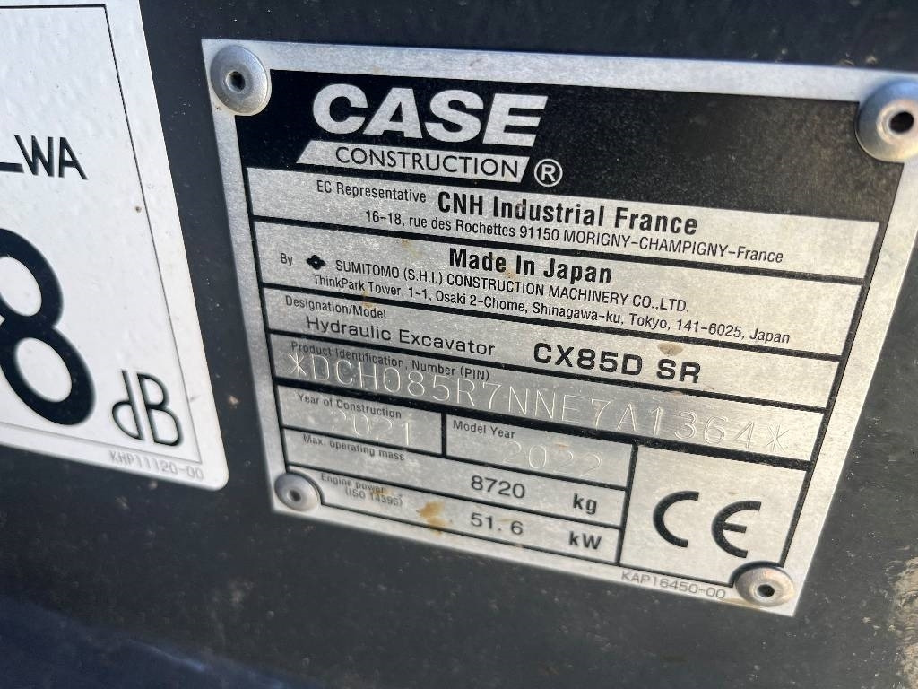 Case CX 85 D SR Dismantled. Only spare parts  - Mini pelle: photos 3 Case CX 85 D SR Dismantled. Only spare parts  - Mini pelle: photos 3