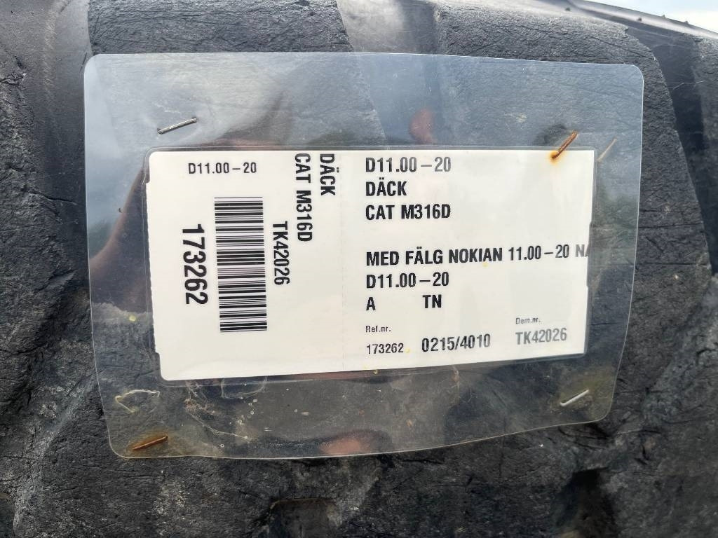 Nokian 11,00-20 till Cat 316 D - Pneu pour Engins de chantier: photos 2 Nokian 11,00-20 till Cat 316 D - Pneu pour Engins de chantier: photos 2