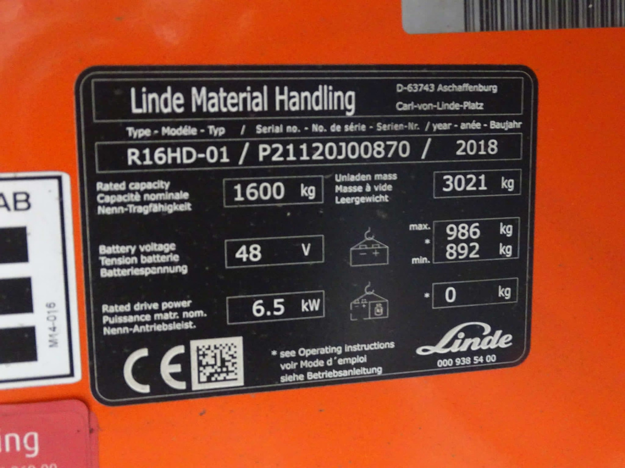 Linde R16HD-01 - Chariot à mât rétractable: photos 2 Linde R16HD-01 - Chariot à mât rétractable: photos 2