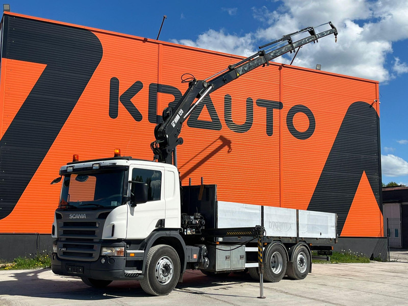 Scania P 340 6x2 HIAB 135-4 / PLATFORM L=6171 mm - Camion plateau, Camion grue: photos 1 Scania P 340 6x2 HIAB 135-4 / PLATFORM L=6171 mm - Camion plateau, Camion grue: photos 1