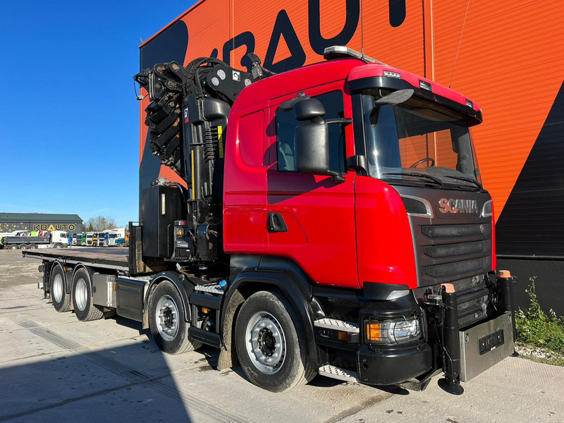 Scania R 520 8x4 COMBI / HIAB 1058E-8 + JIB / PLATFORM L=6269 mm - Camion plateau, Camion grue: photos 4 Scania R 520 8x4 COMBI / HIAB 1058E-8 + JIB / PLATFORM L=6269 mm - Camion plateau, Camion grue: photos 4