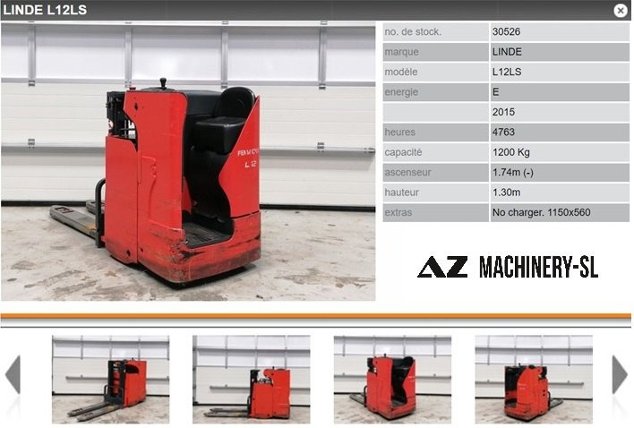 Used Electric Pallet stacker-Fenwick-L12LS - Transpalette: photos 1 Used Electric Pallet stacker-Fenwick-L12LS - Transpalette: photos 1