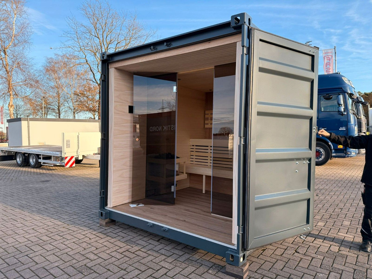 Wiese Sauna Container - Sofort Lieferbar - Semi-remorque porte-conteneur/ Caisse mobile: photos 2 Wiese Sauna Container - Sofort Lieferbar - Semi-remorque porte-conteneur/ Caisse mobile: photos 2