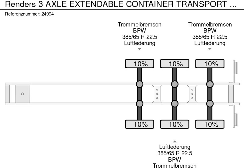 Renders 3 AXLE EXTENDABLE CONTAINER TRANSPORT TRAILER — crédit-bail Renders 3 AXLE EXTENDABLE CONTAINER TRANSPORT TRAILER: photos 6