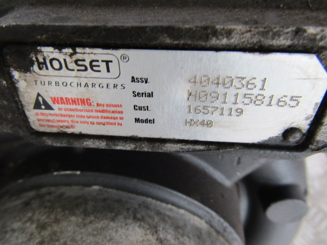 DAF CF 75 PACCAR PR228(310) TURBO TYPE ‘HOLSET’ HX40 P/NO 1657119 - Turbocompresseur pour Camion: photos 3 DAF CF 75 PACCAR PR228(310) TURBO TYPE ‘HOLSET’ HX40 P/NO 1657119 - Turbocompresseur pour Camion: photos 3