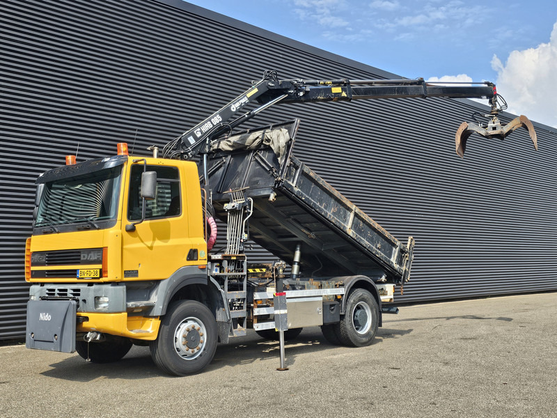DAF CF 75.250 4X4 / HIAB CRANE + TIPPER / MANUAL / SPRING - Camion benne, Camion grue: photos 1 DAF CF 75.250 4X4 / HIAB CRANE + TIPPER / MANUAL / SPRING - Camion benne, Camion grue: photos 1