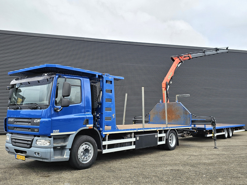DAF CF 75.310 / TRAILER + PALFINGER CRANE/KRAN - Camion plateau, Camion grue: photos 1 DAF CF 75.310 / TRAILER + PALFINGER CRANE/KRAN - Camion plateau, Camion grue: photos 1