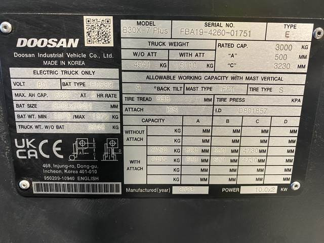 Doosan B30X-7 PLUS - Chariot élévateur électrique: photos 5 Doosan B30X-7 PLUS - Chariot élévateur électrique: photos 5