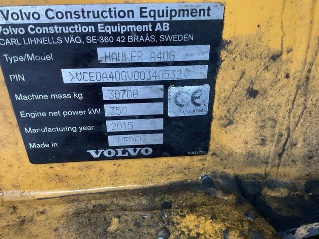 Tombereau articulé Volvo A40G: photos 6 Tombereau articulé Volvo A40G: photos 6