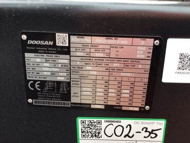 Doosan B35X-7 PLUS - Chariot élévateur électrique: photos 5 Doosan B35X-7 PLUS - Chariot élévateur électrique: photos 5