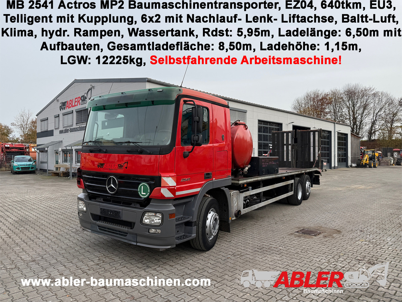 Mercedes-Benz 2541 Actros Baumaschinentransporter Klima Retarder - Camion porte-voitures: photos 1 Mercedes-Benz 2541 Actros Baumaschinentransporter Klima Retarder - Camion porte-voitures: photos 1