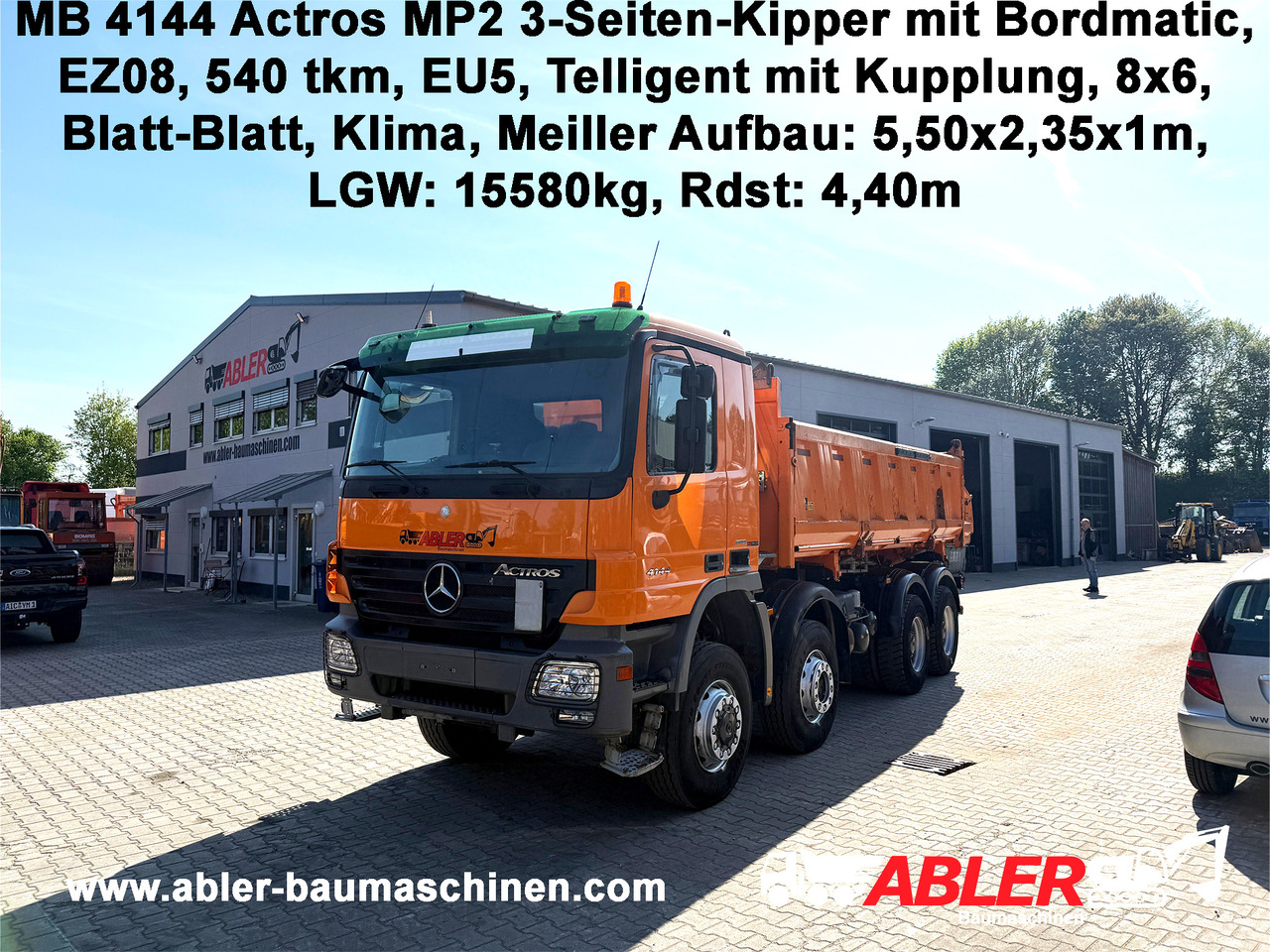 Mercedes-Benz 4144 Actros MP2 3-S.-Kipper Bordmatic Klima 8x6 - Camion benne: photos 1 Mercedes-Benz 4144 Actros MP2 3-S.-Kipper Bordmatic Klima 8x6 - Camion benne: photos 1