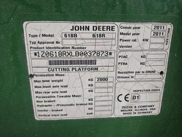 John Deere 618R - Moissoneuse: photos 5 John Deere 618R - Moissoneuse: photos 5