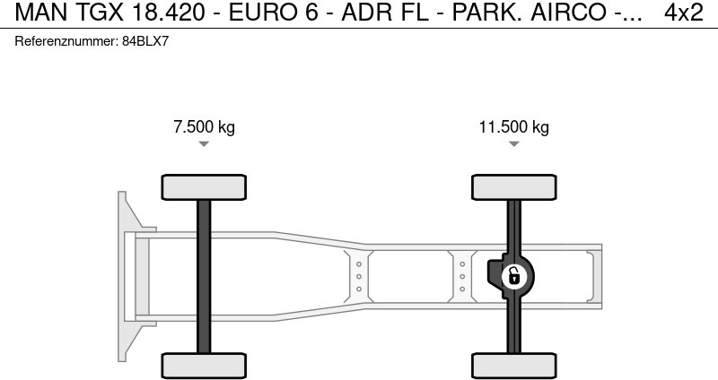 Tracteur routier MAN TGX 18.420 - EURO 6 - ADR FL - PARK. AIRCO - NAVI - PTO - XENON LIGHTS - TOP CONDITION -: photos 11 Tracteur routier MAN TGX 18.420 - EURO 6 - ADR FL - PARK. AIRCO - NAVI - PTO - XENON LIGHTS - TOP CONDITION -: photos 11