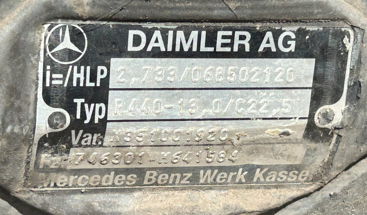 MERCEDES AXLE + HUBS R440-13,0 2,733 ACTROS MP4 - Essieu arrière: photos 4 MERCEDES AXLE + HUBS R440-13,0 2,733 ACTROS MP4 - Essieu arrière: photos 4