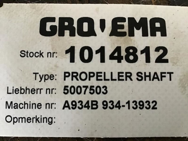 Liebherr Propeller Shaft - Demi arbre: photos 3 Liebherr Propeller Shaft - Demi arbre: photos 3