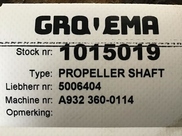 Liebherr Propellor Shaft - Demi arbre: photos 3 Liebherr Propellor Shaft - Demi arbre: photos 3