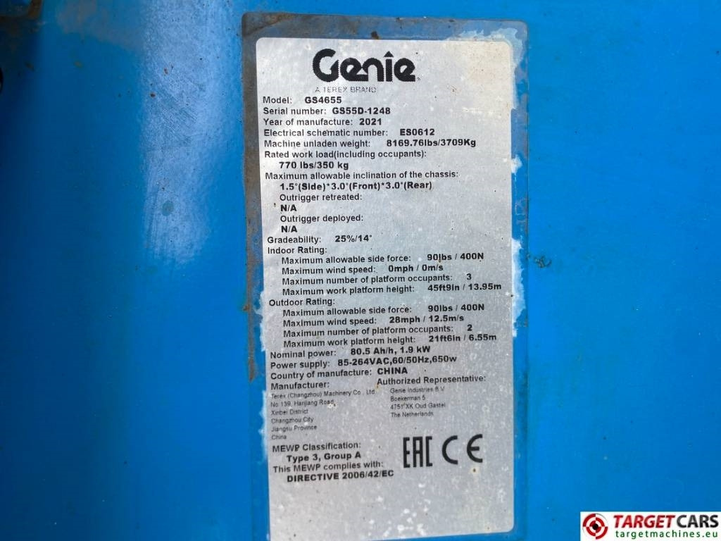 Nacelle ciseaux Genie GS-4655 Electric GS4655 Scissor Work Lift 1595cm: photos 10