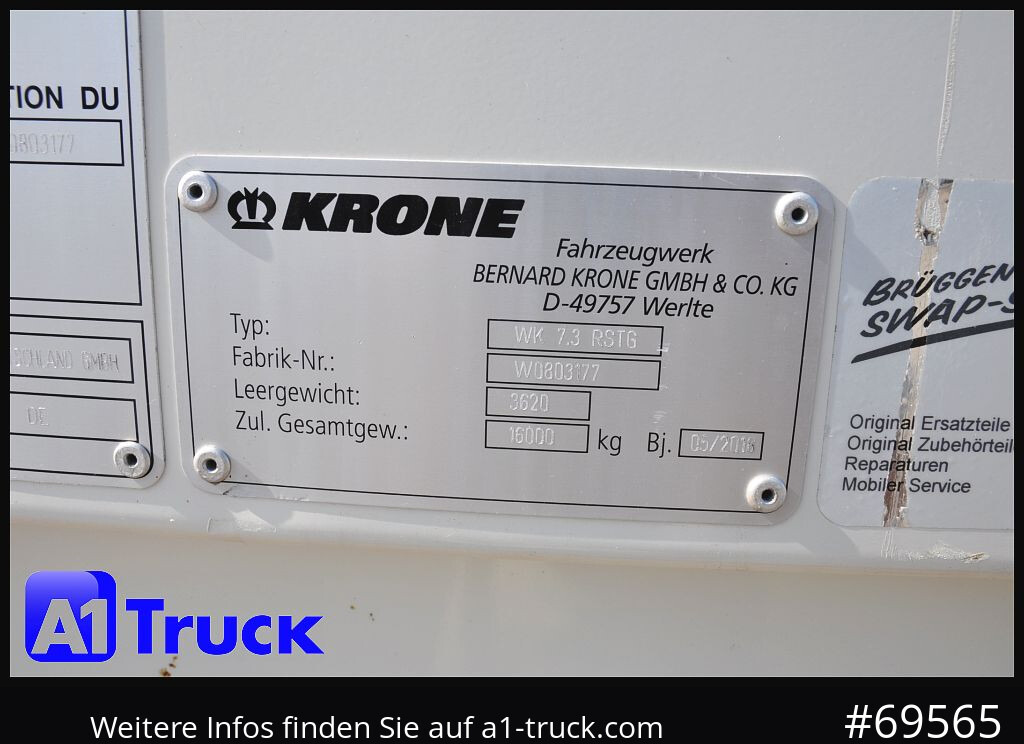 KRONE Wechselbrücke BDF 7,45 Koffer, Textil 2750mm innen, 20 x vorhanden - Carrosserie fourgon: photos 4 KRONE Wechselbrücke BDF 7,45 Koffer, Textil 2750mm innen, 20 x vorhanden - Carrosserie fourgon: photos 4