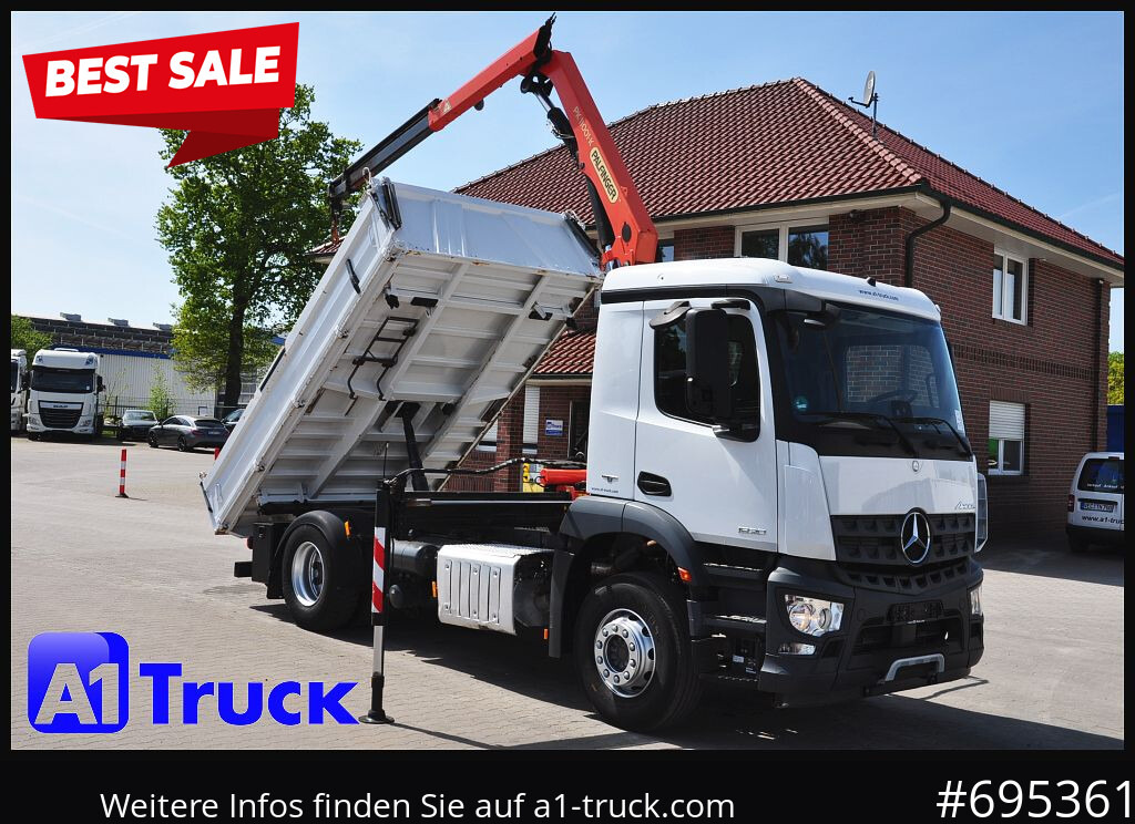 MERCEDES-BENZ Arocs 1830, Kipper + Kran,Palfinger, Funk, - Camion benne, Camion grue: photos 1 MERCEDES-BENZ Arocs 1830, Kipper + Kran,Palfinger, Funk, - Camion benne, Camion grue: photos 1