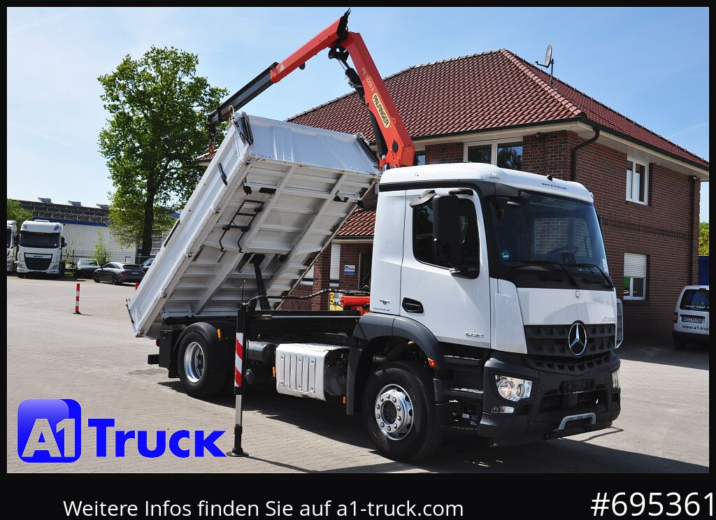 MERCEDES-BENZ Arocs 1830, Kipper + Kran,Palfinger, Funk, - Camion benne, Camion grue: photos 1 MERCEDES-BENZ Arocs 1830, Kipper + Kran,Palfinger, Funk, - Camion benne, Camion grue: photos 1