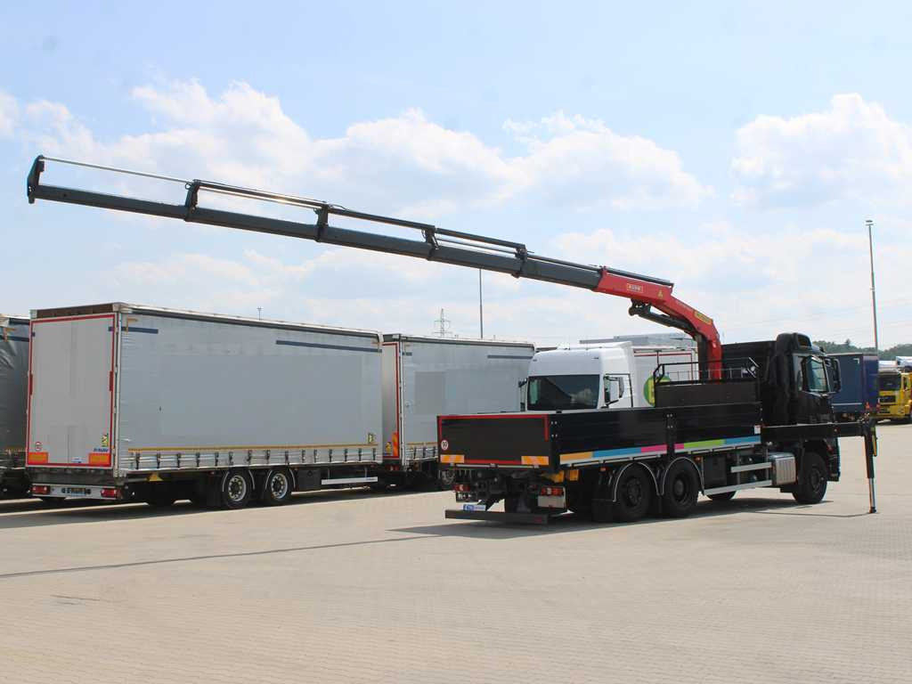 Mercedes-Benz Arocs 2542, 6X2, EURO 6, SIDE PANEL, NAVIGATION, CAMERA, PALFINGER PK 24.001 SLD5 - Camion plateau, Camion grue: photos 4 Mercedes-Benz Arocs 2542, 6X2, EURO 6, SIDE PANEL, NAVIGATION, CAMERA, PALFINGER PK 24.001 SLD5 - Camion plateau, Camion grue: photos 4