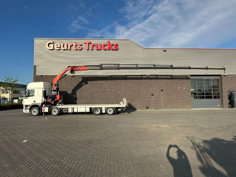 DAF CF 450 8X2 OPRIJWAGEN/MACHINE TRANSPORTER + PALFINGER PK 29002 G KRAAN/KRAN/CRANE/GRUA - Camion grue: photos 1 DAF CF 450 8X2 OPRIJWAGEN/MACHINE TRANSPORTER + PALFINGER PK 29002 G KRAAN/KRAN/CRANE/GRUA - Camion grue: photos 1