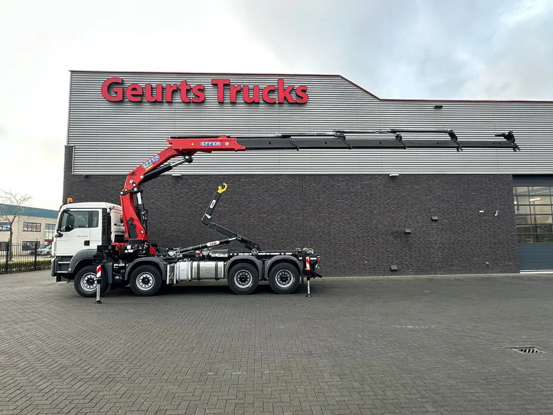 MAN TGS 35.460 8X4 BL+ HYVA 18.55.S HAAKARMSYSTEEM EFFER 395-5 KRAAN/KRAN/CRANE/GRUA - Camion ampliroll, Camion grue: photos 1 MAN TGS 35.460 8X4 BL+ HYVA 18.55.S HAAKARMSYSTEEM EFFER 395-5 KRAAN/KRAN/CRANE/GRUA - Camion ampliroll, Camion grue: photos 1