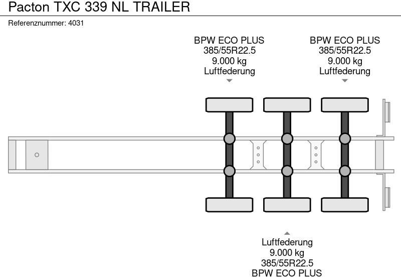 Semi-remorque porte-conteneur/ Caisse mobile Pacton TXC 339 NL TRAILER: photos 12 Semi-remorque porte-conteneur/ Caisse mobile Pacton TXC 339 NL TRAILER: photos 12